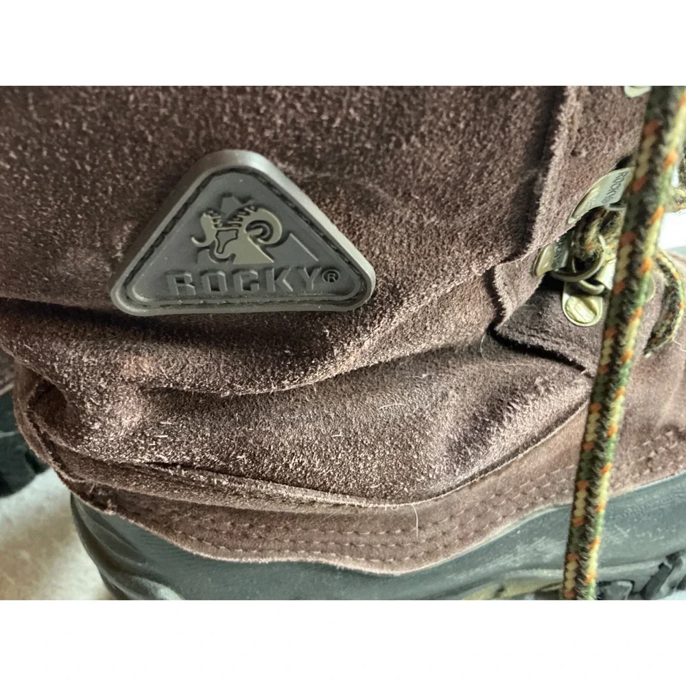 Rocky Vintage Snow Boots Thinsulate Insulated Brown Suede Winter Work Utility 10